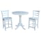 International Concepts Round 36 in Rd Extension Dining Table 34.9 inH, 2 Emily Counter Ht Stools, White, 36 in W, 48 in L K08-36RXT-S6172 - alternate 2